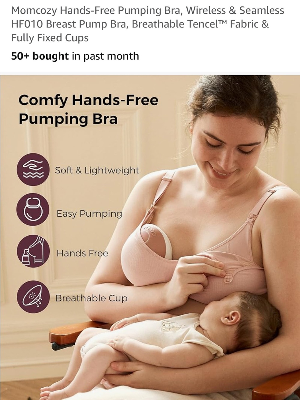 Momcozy Hands-Free Wireless Pumping and nursing bra - Picture 4 of 8